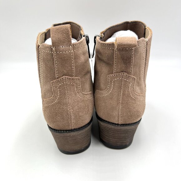 7.5AA 7.5N NARROW WIDTH Propet Light Brown Taupe Suede Leather Boots Shoes - Picture 7 of 15